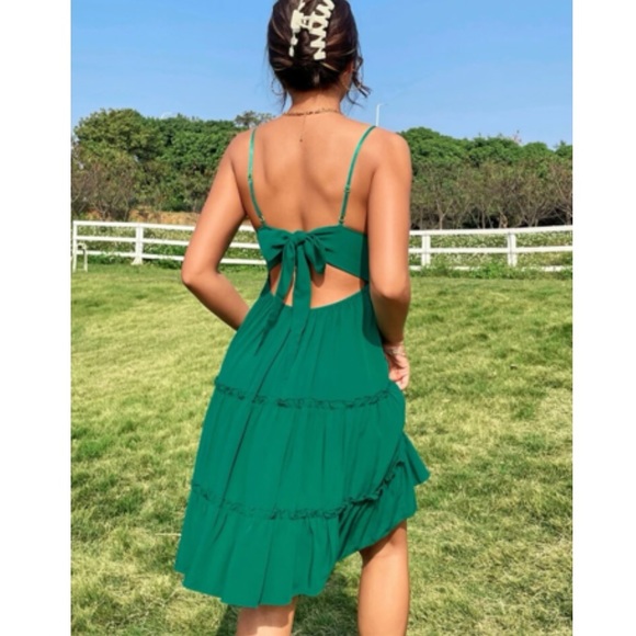 Luxe lace insert tie back cami dress - Picture 3 of 7